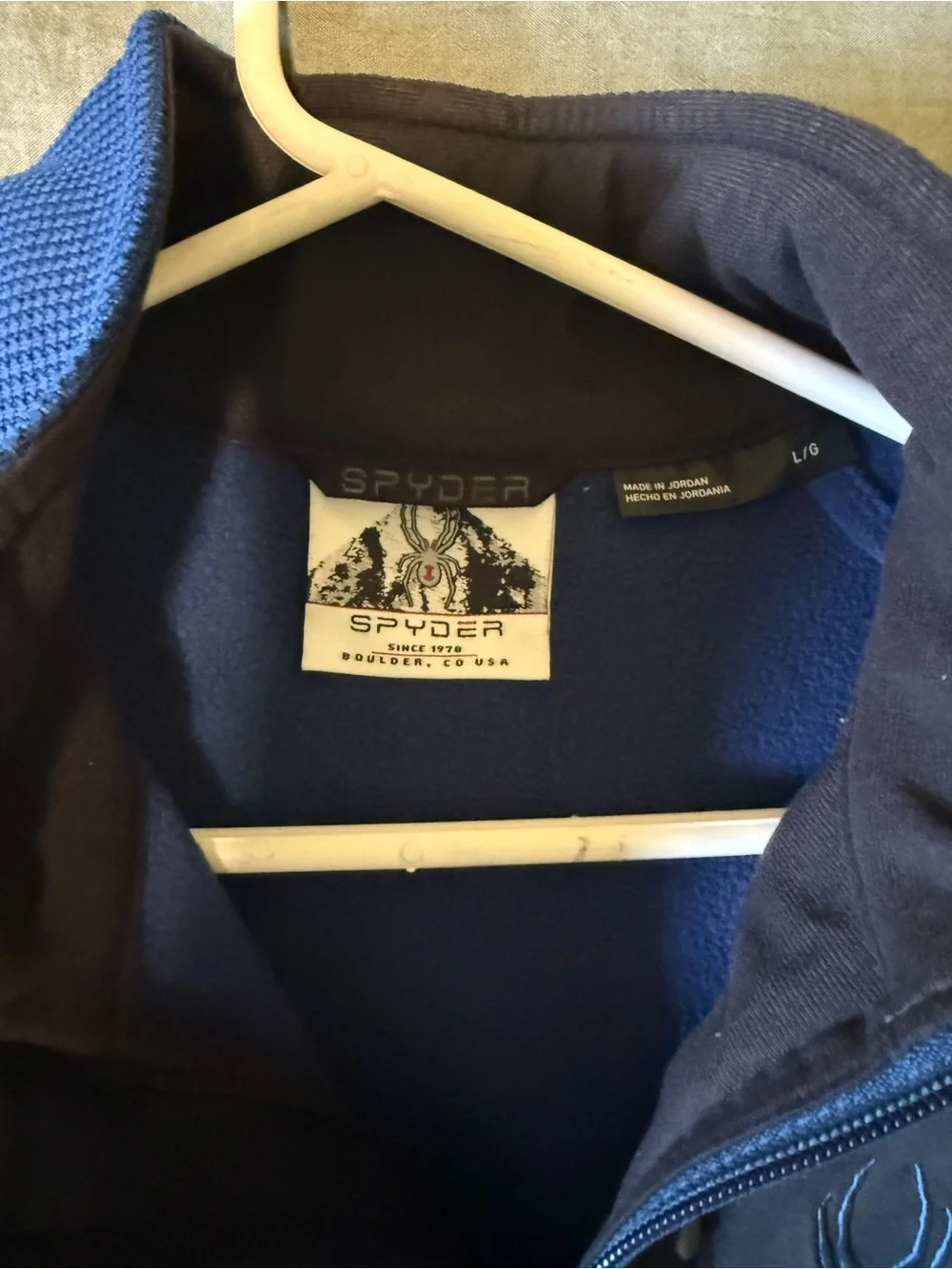 Spyder Navy and Black Quarter-Zip Performance Jacket